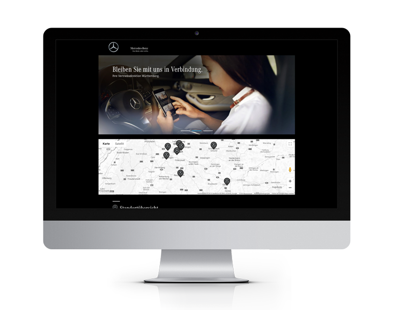 Website Mercedes-Benz Standort-Seite